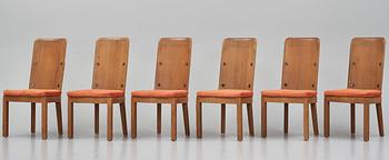 Axel Einar Hjorth, a set of six 'Lovö' chairs, Nordiska Kompaniet, Sweden 1930s.