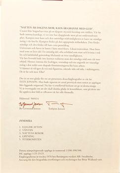 Sven Jonson, mapp med 5 färglitografier, stämpelsignerade och numrerade,158/390.