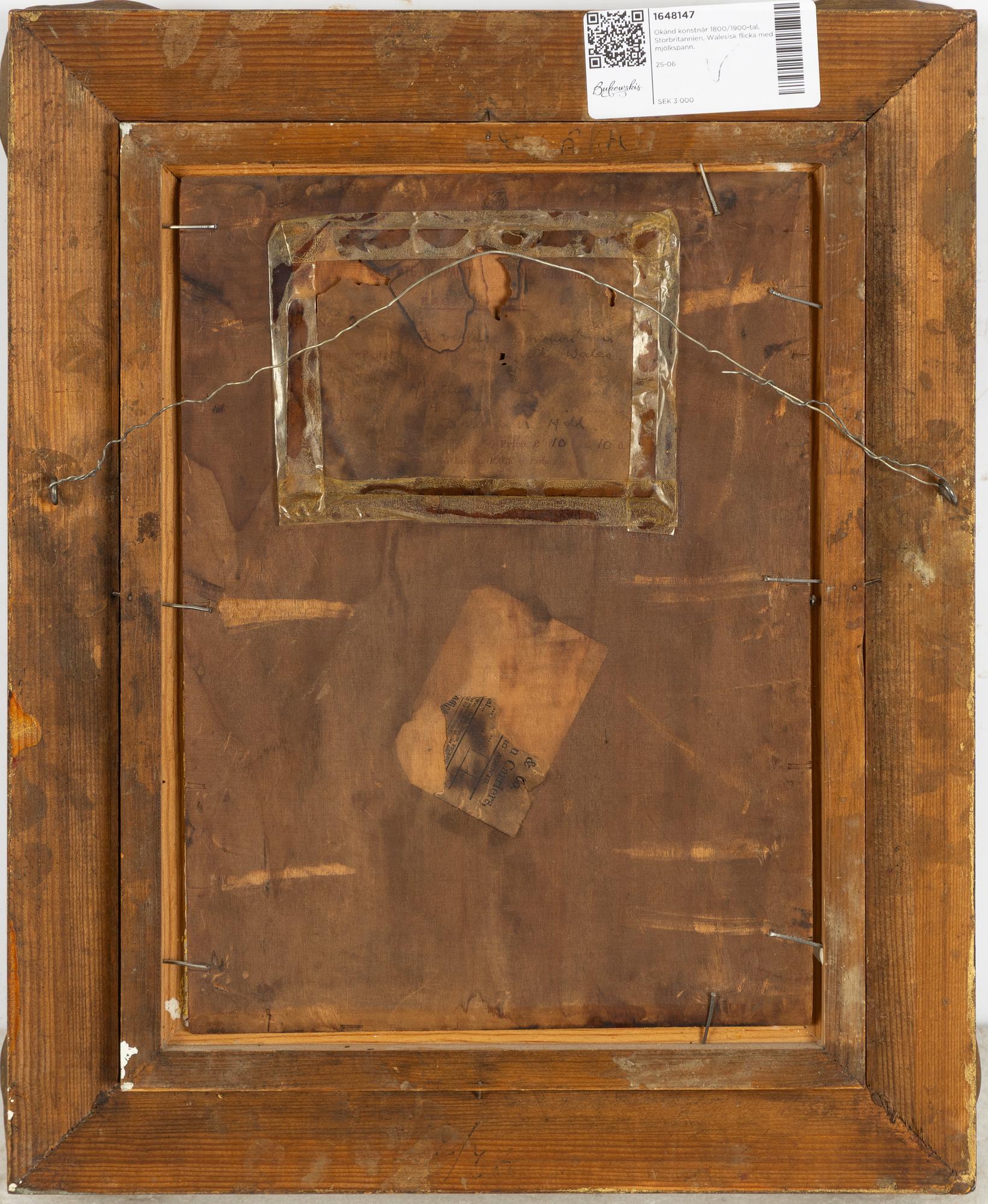 Unknown artist 19th/20th century, United Kingdom, Welsh girl with milk can.