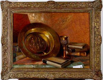 NILSSON, ALFRED. Olja på pannå, sign.