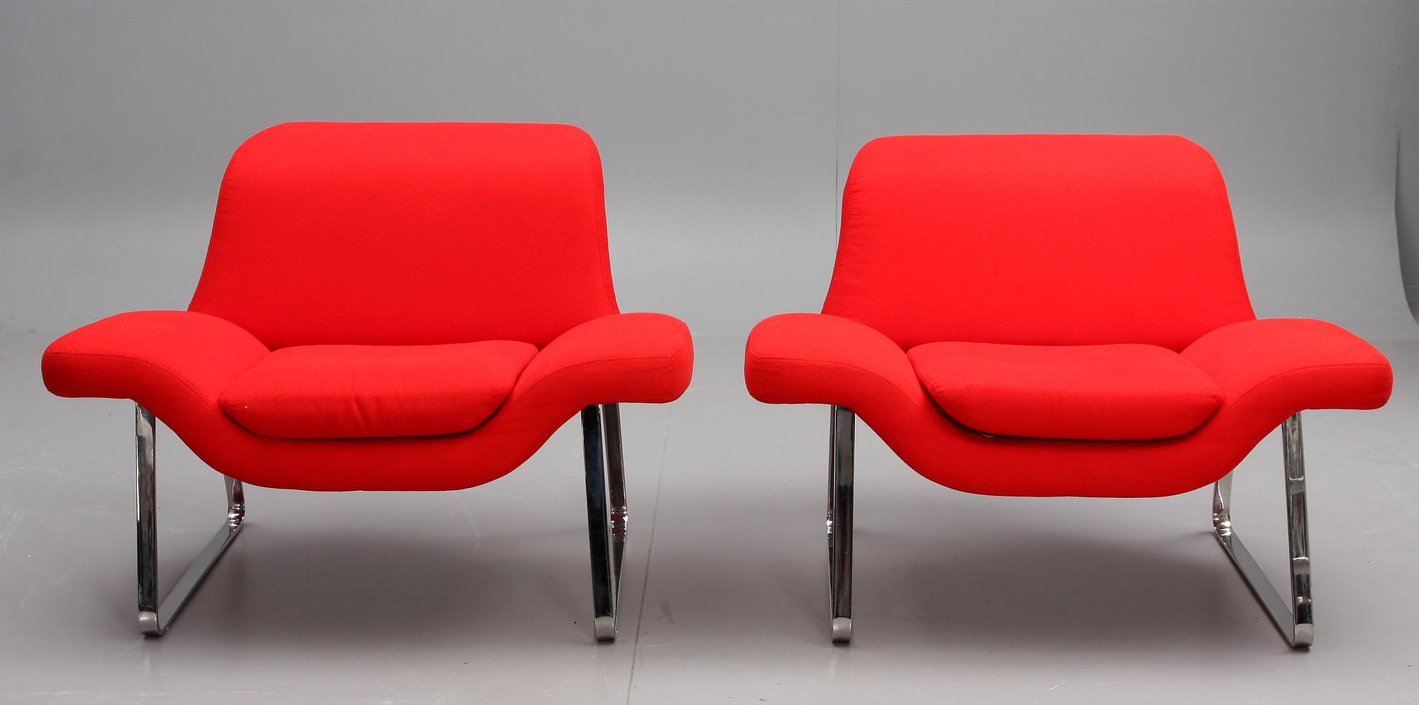 FÅTÖLJER, ett par, 1900-talets andra hälft.