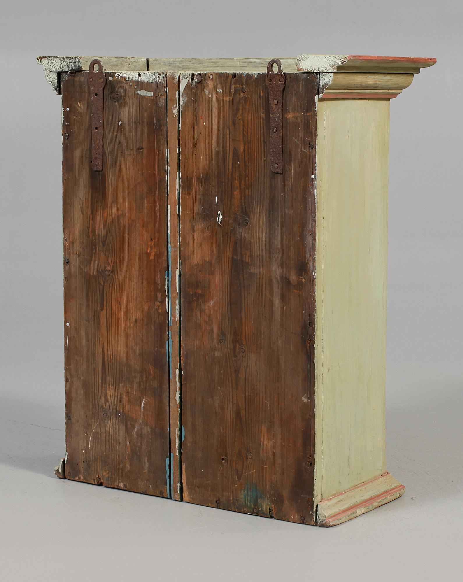 VÄGGSKÅP, allmoge, daterad 1839.