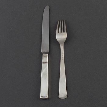 JACOB ÄNGMAN, 24 psc silver cutlery 'Rosenholm', GAB Stockholm.