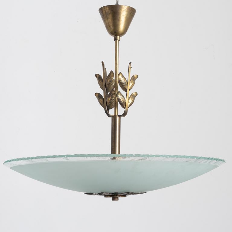 Harald Notini, taklampa, modell "11445", Arvid Böhlmarks Lampfabrik, Stockholm, 1940-tal.