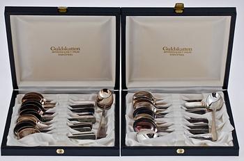 BESTICK, 47 st, silver, "Sten Sture", Löfman, Mema, 1970-80-tal. Tot 1295 g.