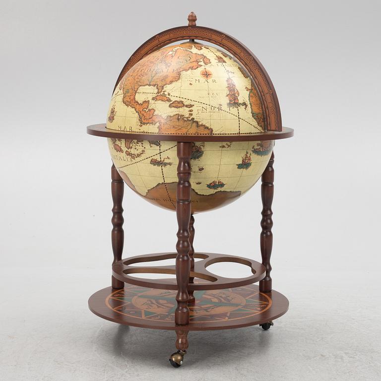 A globe bar cabinet, Zoffoli, Italy, end of the 20th century.