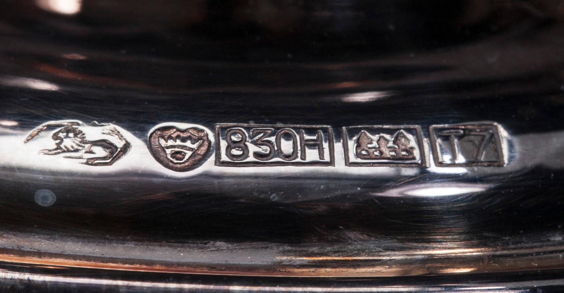 KAFFESERVIS, silver, 3 delar, Kultakeskus, Tavastehus 1972-73. Tot. vikt 812 g.