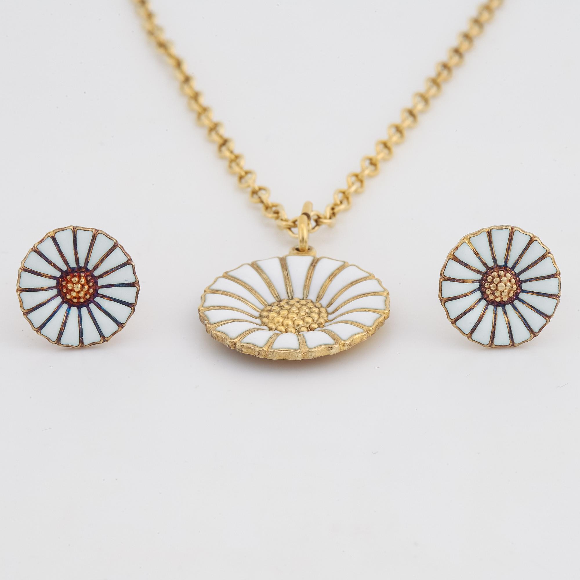 Georg Jensen, "Daisy" örhängen med collier.