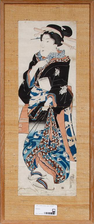 KEISAI EISEN, träsnitt, Japan, 1800-tal.