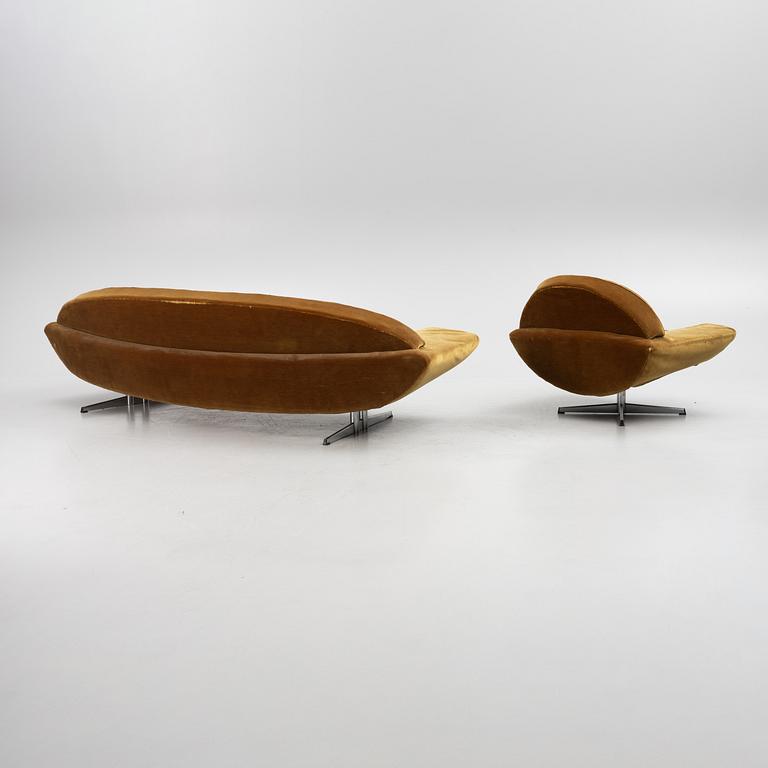 Johannes Andersen, sofa and armchair, "Capri", Trensum, second half of the 20th century.