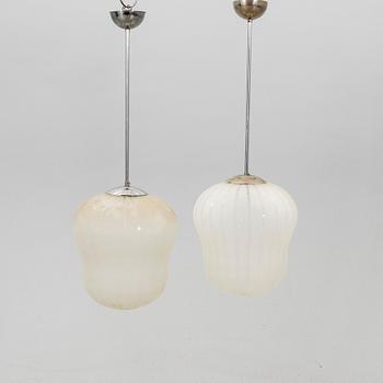 A pair of 1940s ceilng pendants.