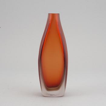 Venini, an engraved glass bottle, Murano, Italy post 1950.