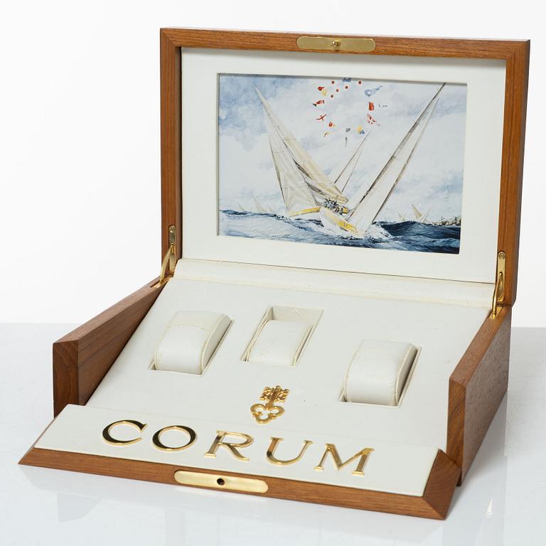 Corum, Omega, Ulysse Nardin, Heuer, etc. – display material, stopwatches and accessories.