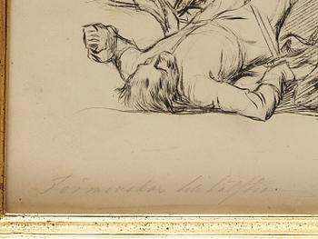 ALBERT EDELFELT, teckning, signerad.