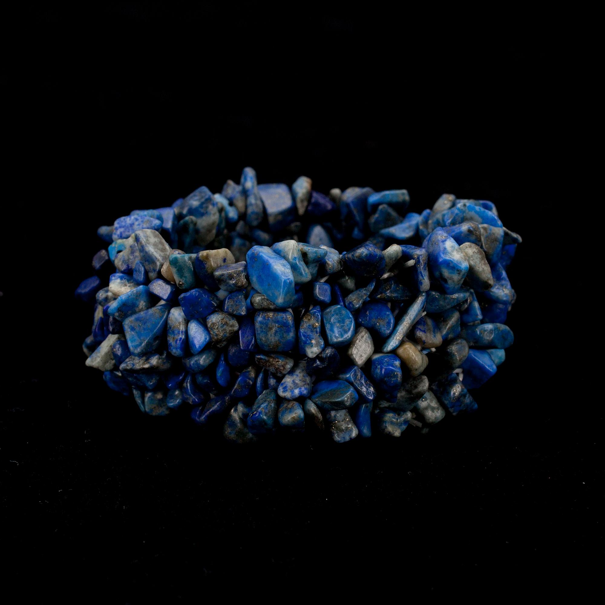 ARMBAND, lapiz lazuli stenar på elastiskt band, nyproduktion.