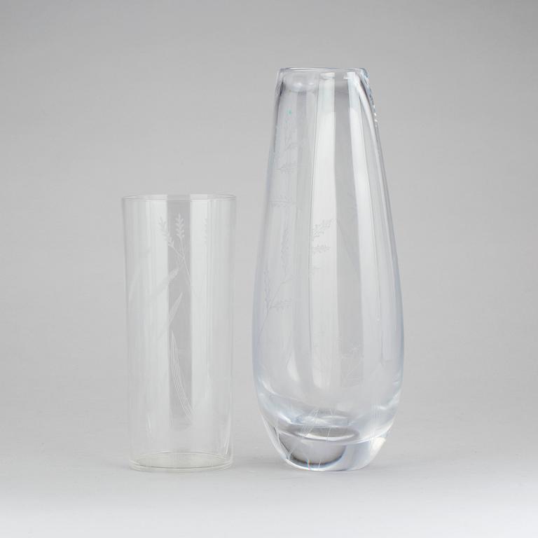 VICKE LINDSTRAND, Kosta. Vaser 2 st, 1950-/60-tal.