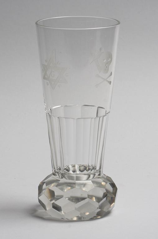 GLAS, tidigt 1900-tal. Sk frimurarglas.