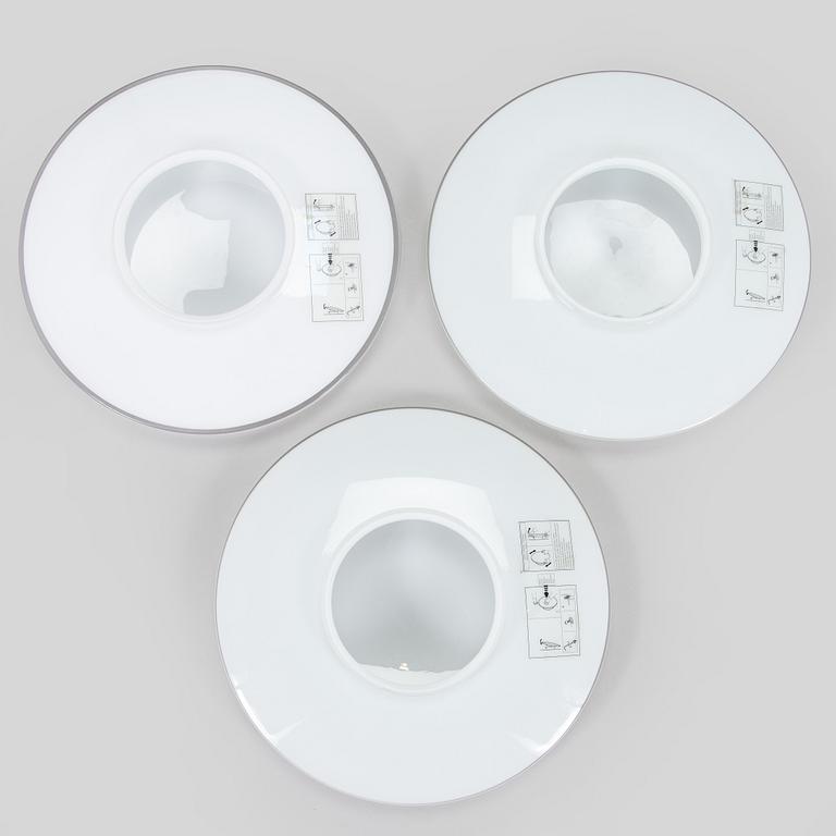 Arne Jacobsen, set of three ceiling lamps/wall lamps, "AJ-Eklipta", Louis Poulsen, Denmark.