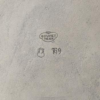 Olof Ahlberg, a pewter dish, Stockholm 1958.