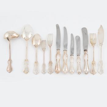 Bestickuppsättning, 99 delar, modell "Olga", bl.a. GAB, Stockholm 1949.