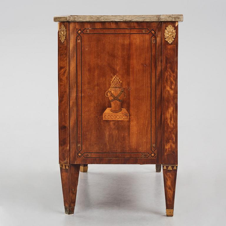 A Gustavian marquetry commode by  C. Lindborg (master in Stockholm 1781-1808).