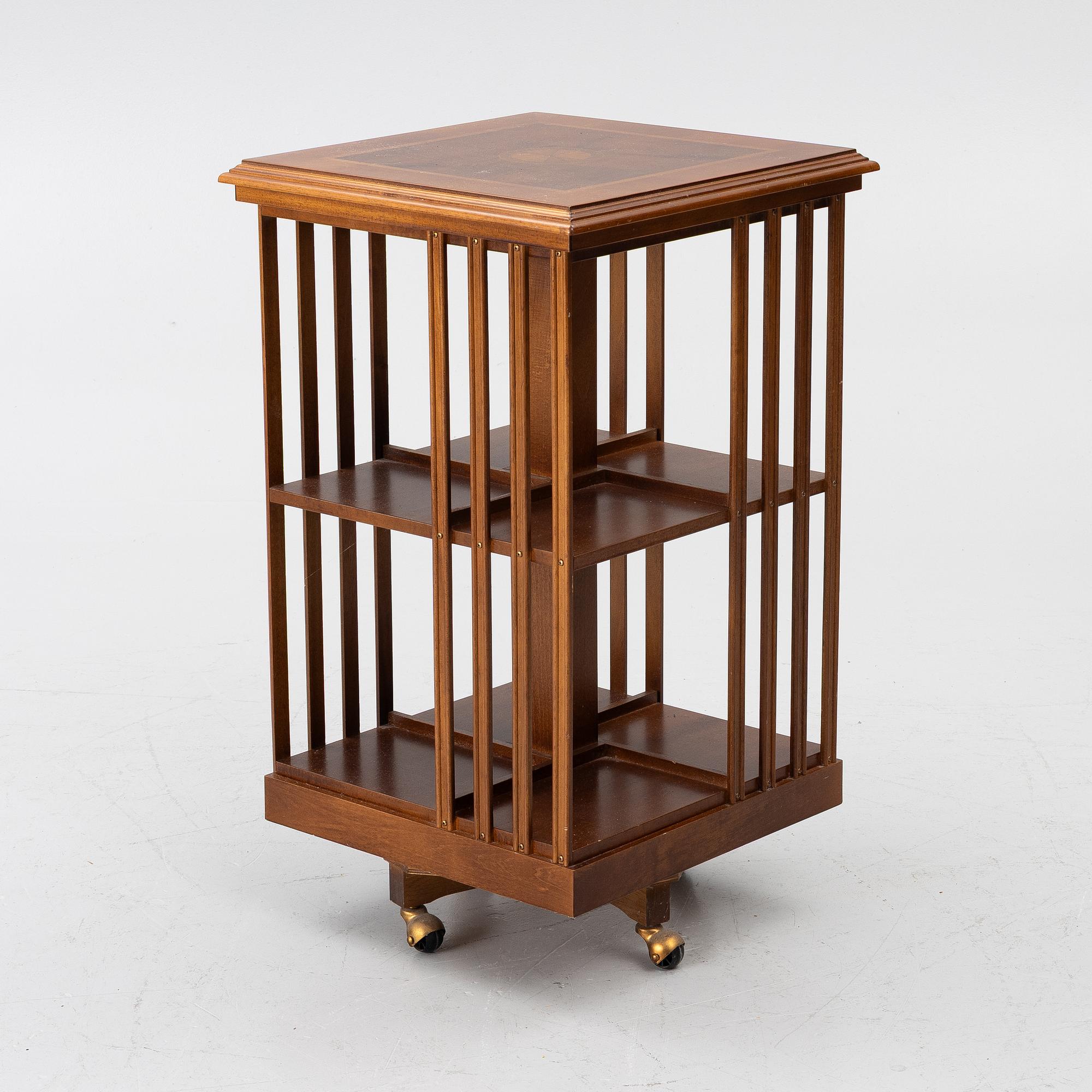 Rotating bookcase, late 20th century.