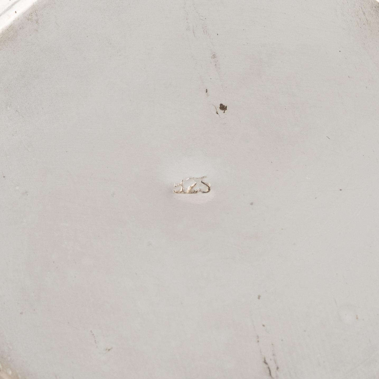 Gräddkanna, sockerskål samt bricka, sterlingsilver, Peru, 1950-tal.