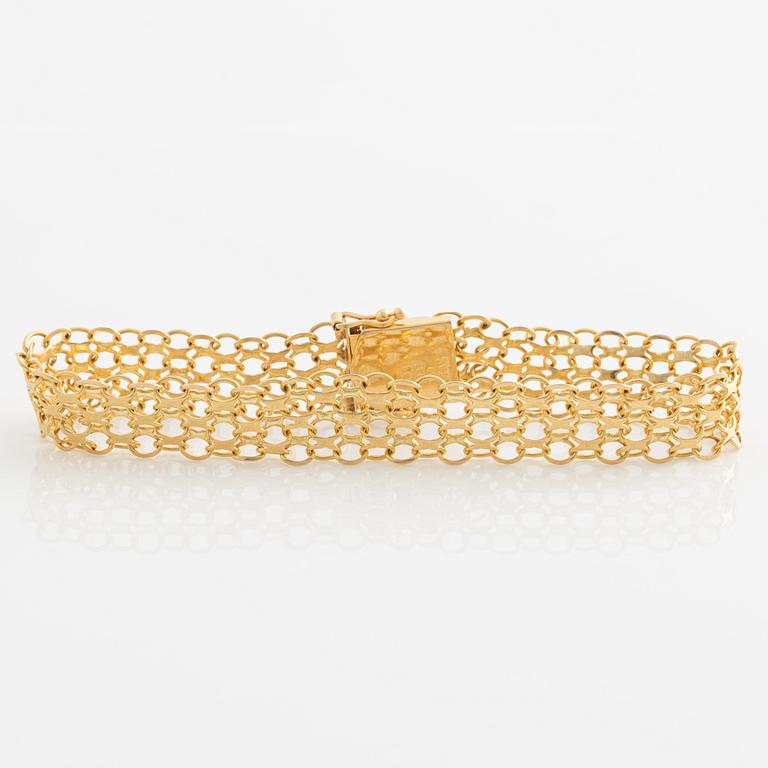 Armband, 18K guld, x-länk.