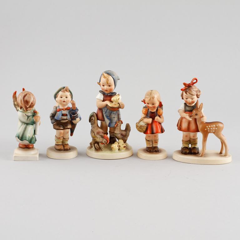 FIGURINER, 5 st, Hummel, Goebel, omkring 1900-talets mitt.