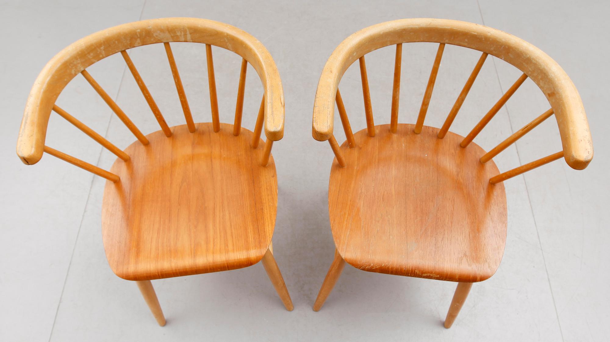 KARMSTOLAR, 1 par, sannolikt Nesto, Nässjö Stolsfabrik, 1900-talets andra hälft.