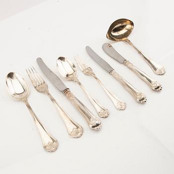 A Danish set of 54 pcs of silver cutlery mark mostly of Cohr mid 1900s.