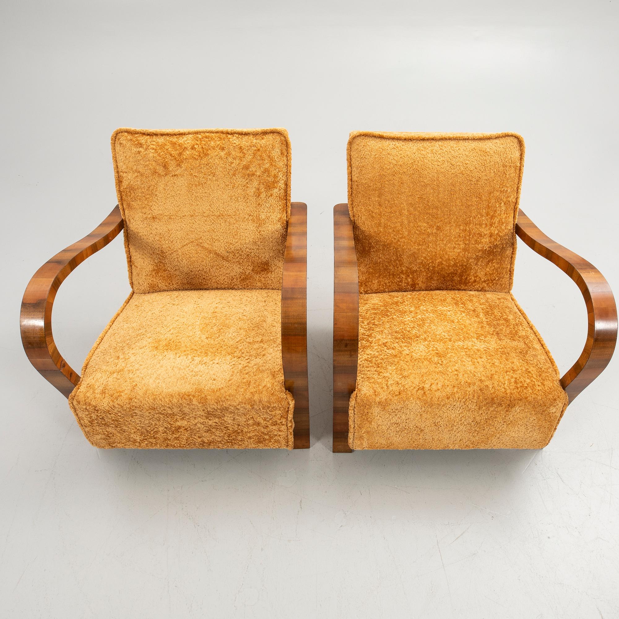 Armchairs, a pair, Art Deco style, 20th century.