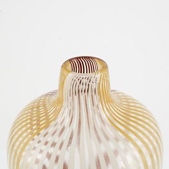 Venini, a glass vase, Murano, dated 1978.