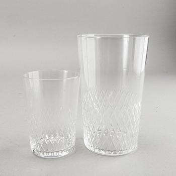 Vicke Lindstrand, a 45 pcs Diamant glass dinner sevice from Kosta later part of the 20th century.