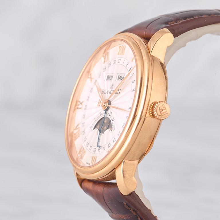 BLANCPAIN, Villeret, Quantième Complet Demi-Savonette, wristwatch, 40 mm.