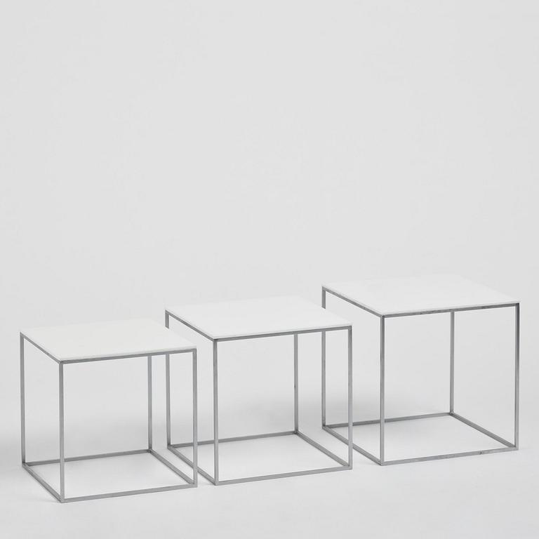 Poul Kjaerholm, a set of "PK71" nesting tables, E. Kold Christensen, Denmark.