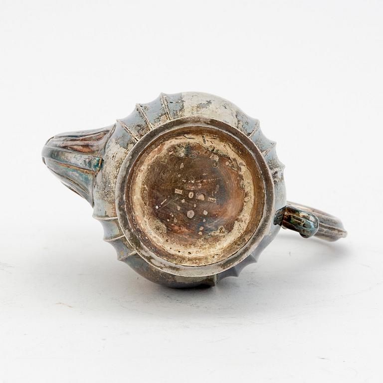 A Swedish 19th century sivler coffee pot mark of G Hagström Stockholm 1848, weight 250 grams.
