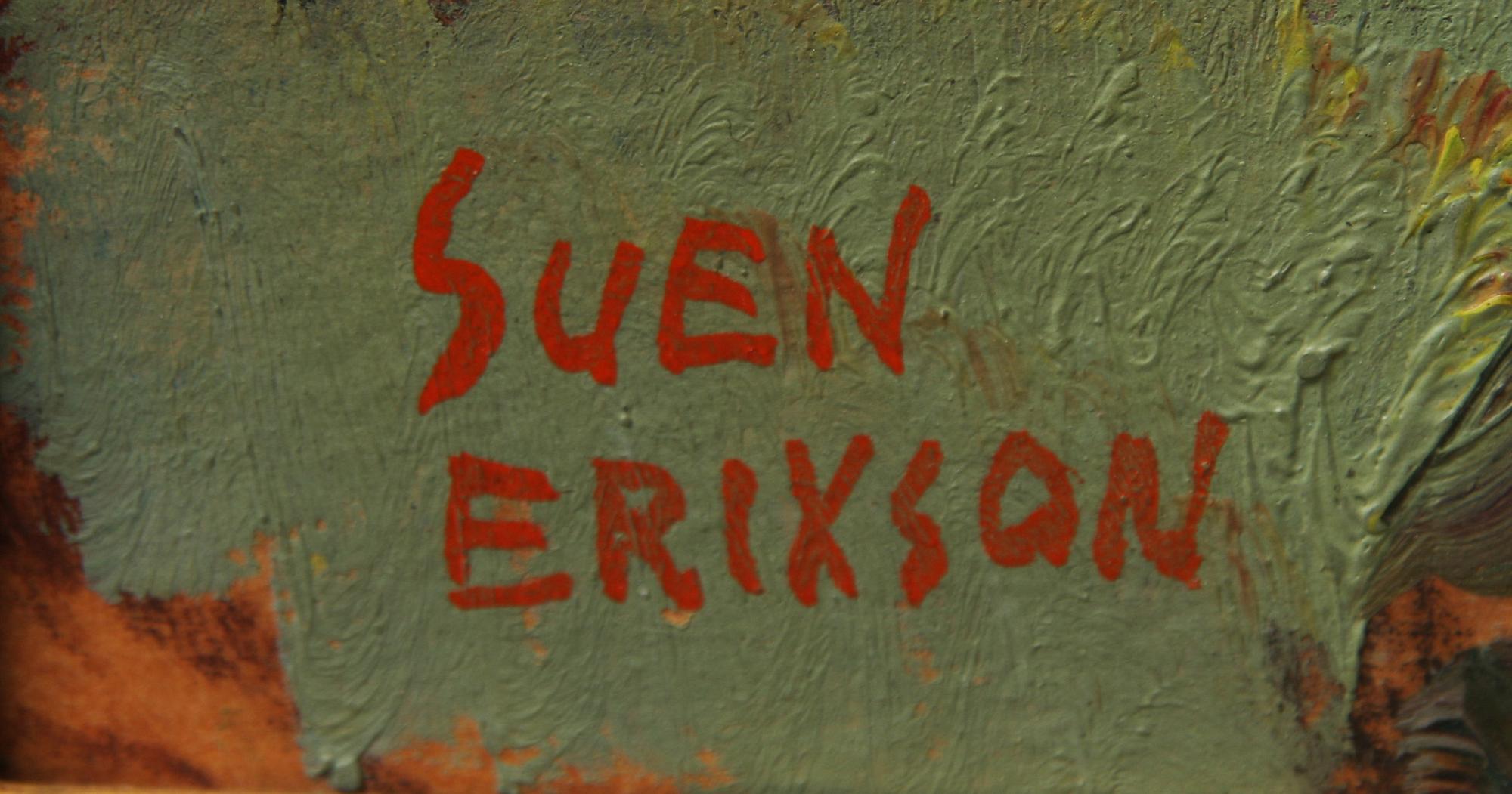 SVEN X:ET ERIXSON, olja på uppklistat papper, sign.