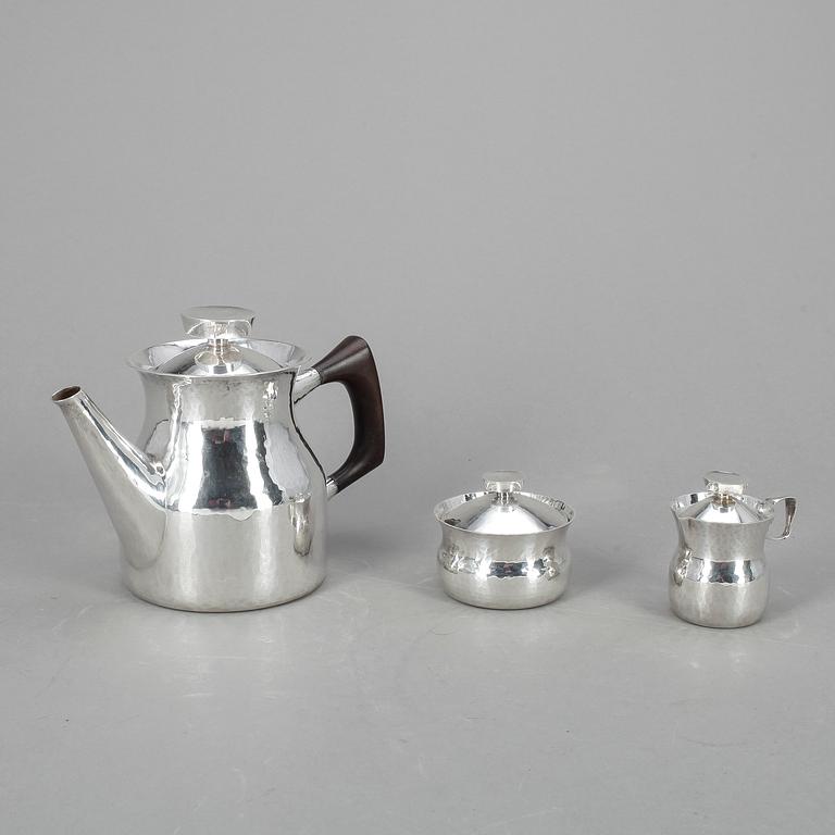 KAFFESET, 3 delar, silver, Erik Löfman, 1975-1976, tot vikt 793 gram.