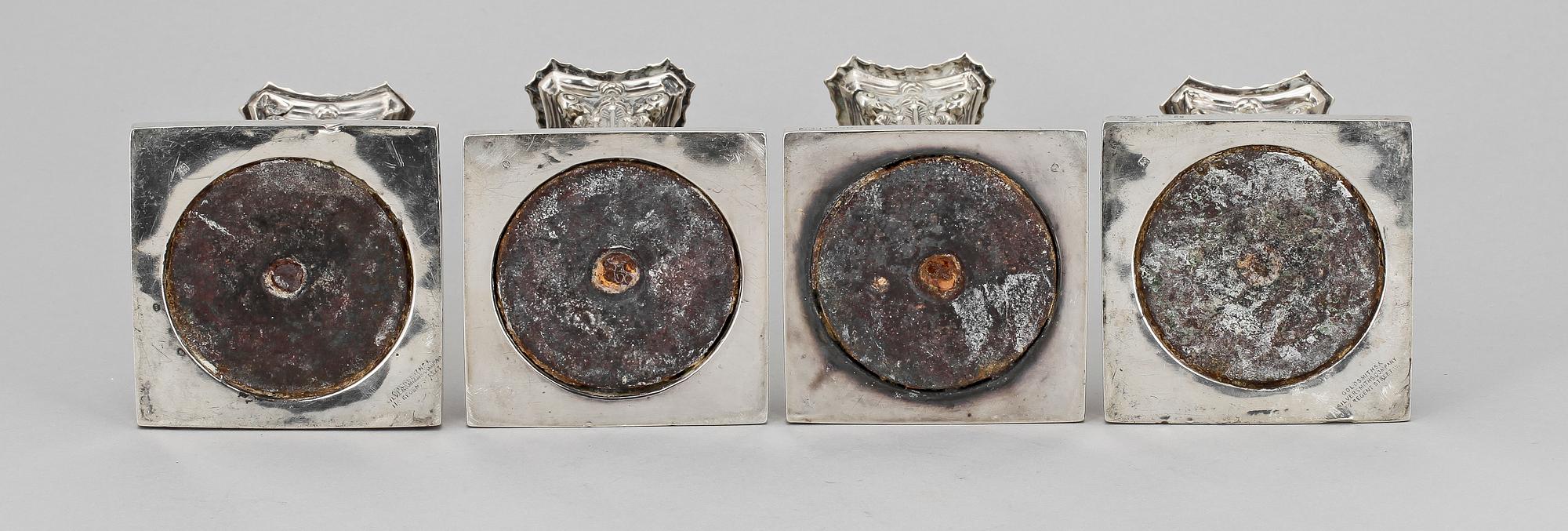 LJUSSTAKAR, 2+2 st. Silver, London och Sheffield, 1800-1900-tal.