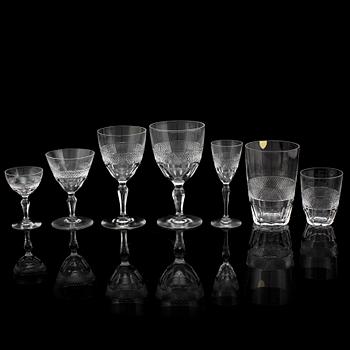 SERVIS, glas, 43 delar, "Rio", Orrefors, 1900-talets andra hälft.
