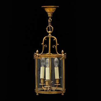 A Louis XVI-style hanging lamp, second half of the 20th century.