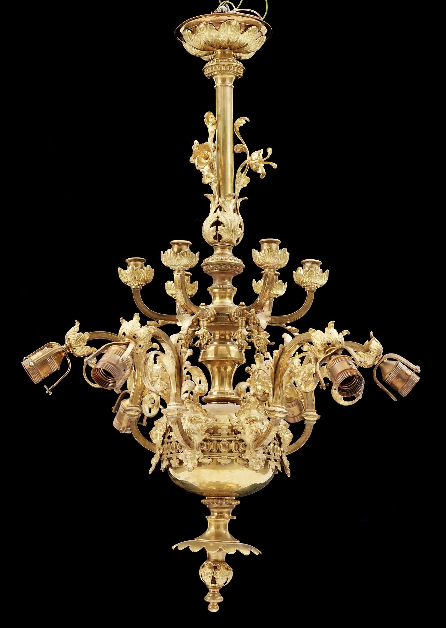 TAKKRONA, nybarock, 1800-talets slut. Höjd ca91cm.