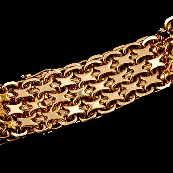 ARMLÄNK, 18k guld, B E Franzen, Stockholml, 1964. Vikt 38 g.
