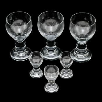 ÖLGLAS, 12 st, SNAPSGLAS, 12 st, Boda glasbruk, 1900-talets andra hälft.