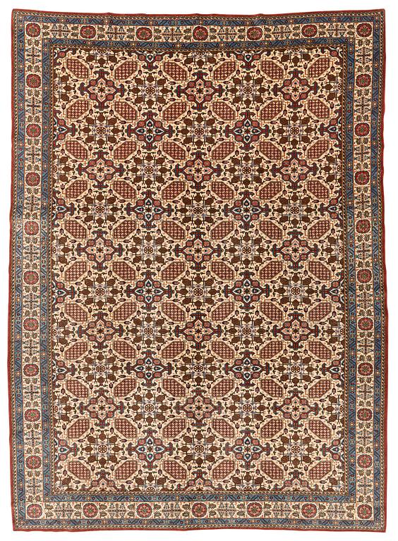 A fine mid 20th century Qum carpet of Zeichur design, Central Iran, c. 318 x 235 cm.