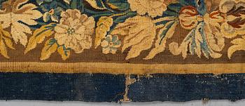 A tapestry, "Verdure", tapestry weave, "entre-fenêtre", Aubusson around 1700-first half of the 18th century.