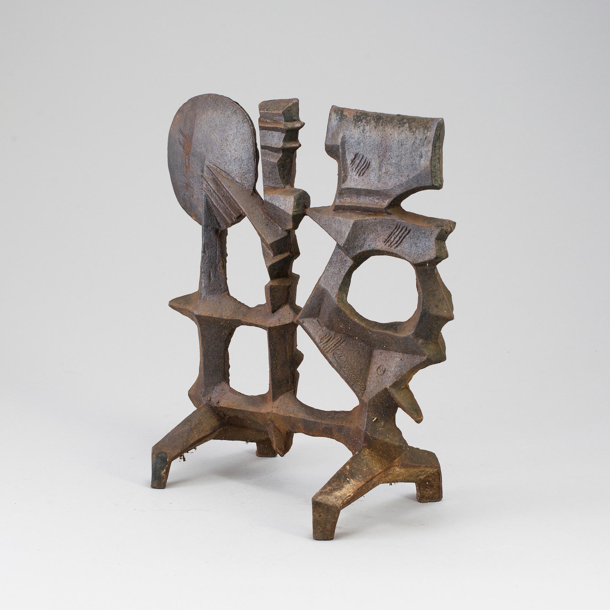 OLLE HERMANSSON, sculpture, iron, signed Husqvarna.