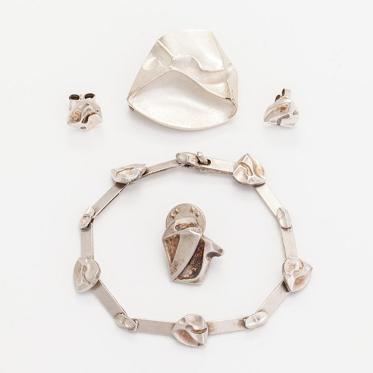 Björn Weckström, bracelet, brooch, earrings, pins, silver, Lapponia 2006.