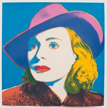 ANDY WARHOL, "With hat" ur "Three portraits of  Ingrid Bergman by Andy Warhol"  silkscreen signerad och numerad 15/250.